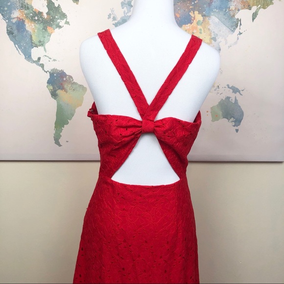 J.O.A. Lace Tulip Hem Midi Dress Size Small - Picture 5 of 8